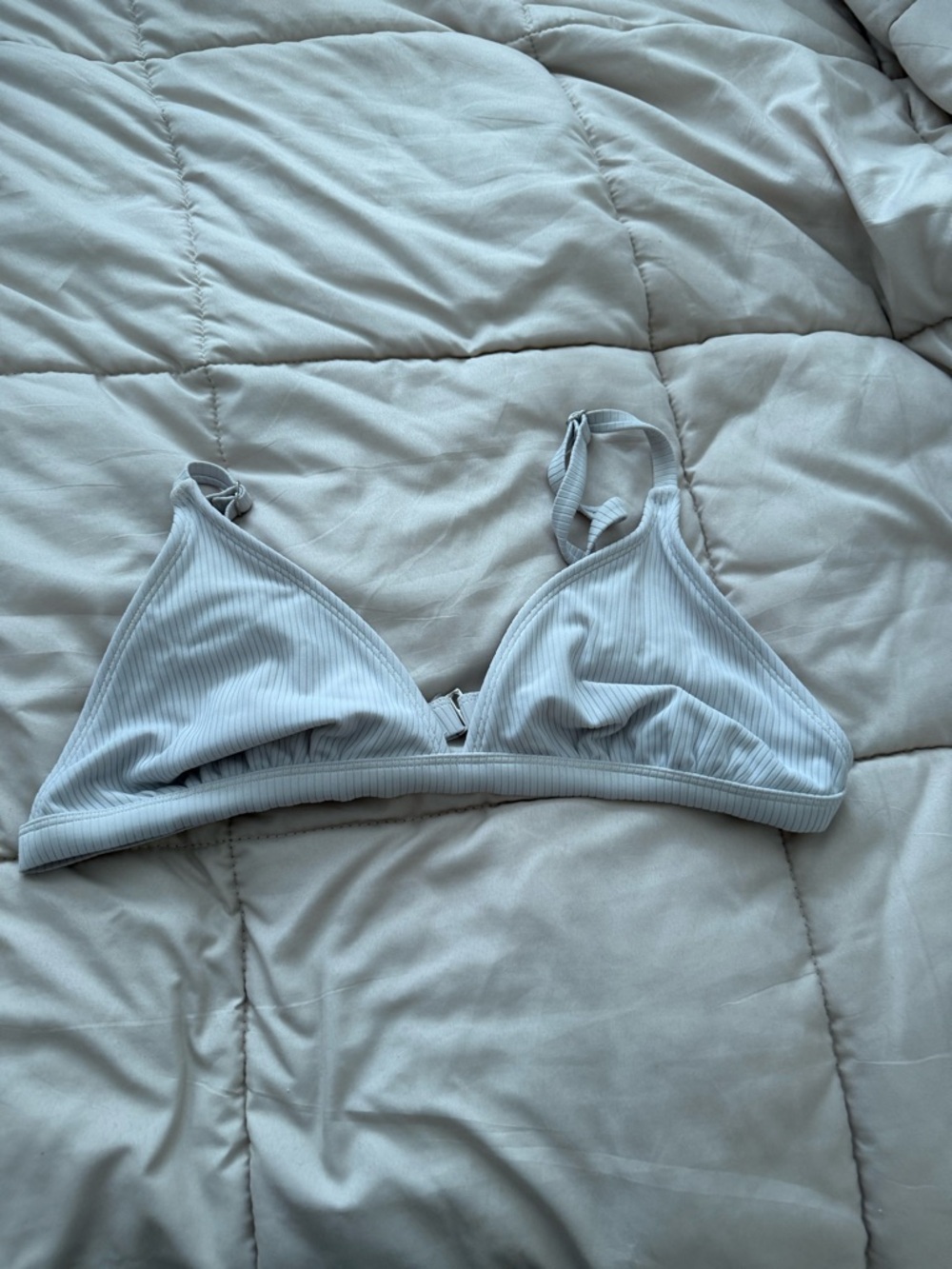 Light Gray Ribbed Triangle Bralette